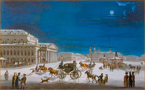 Большой театр. Петербург. Первая четверть XIX в. Работа неизвестного художника